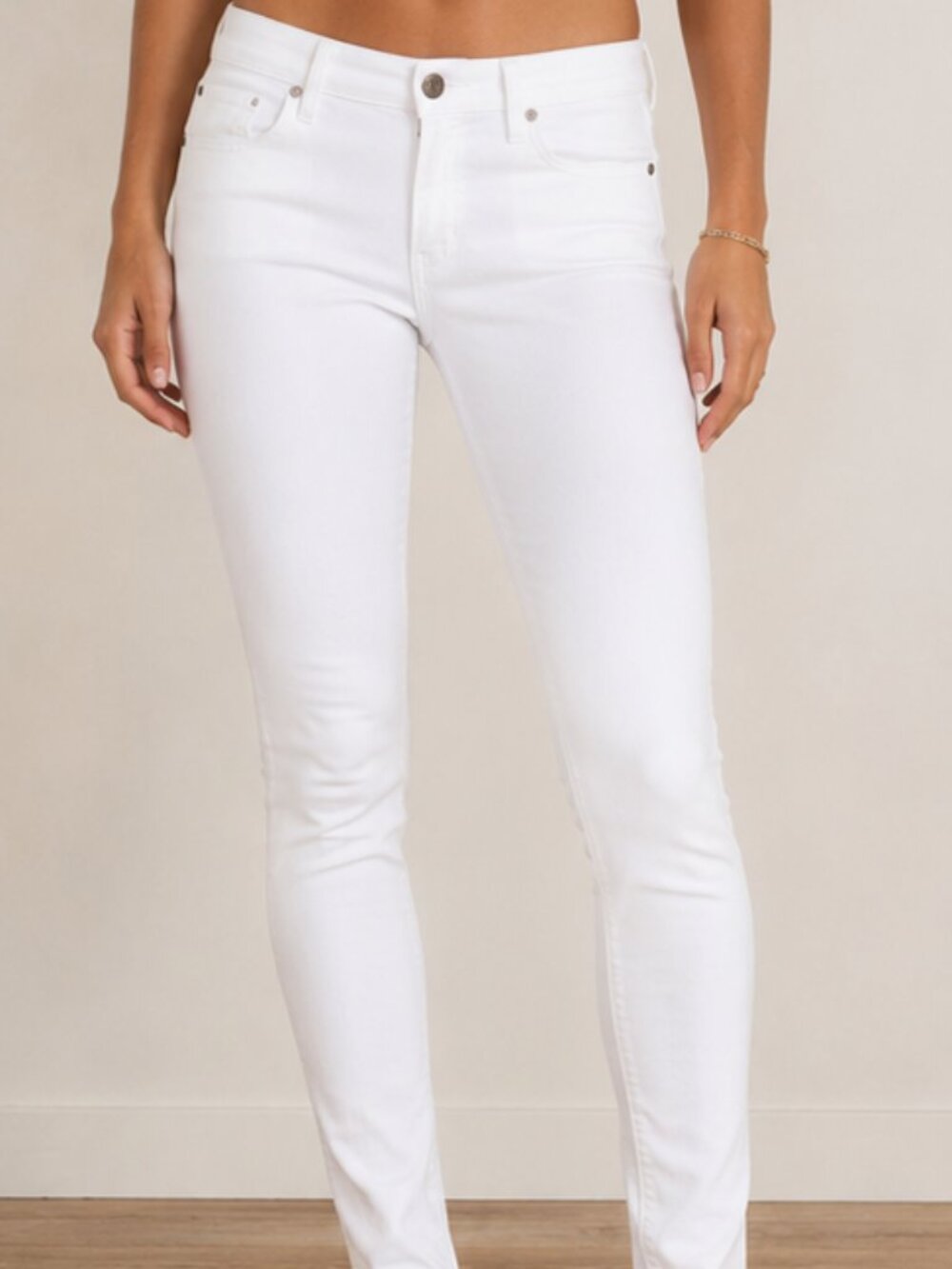 Levi's 524 Too Superlow Skinny Jeans White Stretch Denim Women's 7M - Picture 2 of 8